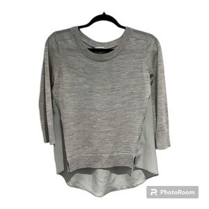 Club Monaco Light Grey Silk and Wool Top